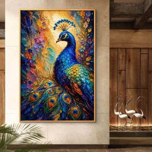 Peacock Premium Canvas Painting - Premium Wall Art | Decor By Neon