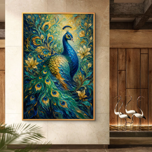 Peacock Premium Canvas Painting - Premium Wall Art | Decor By Neon