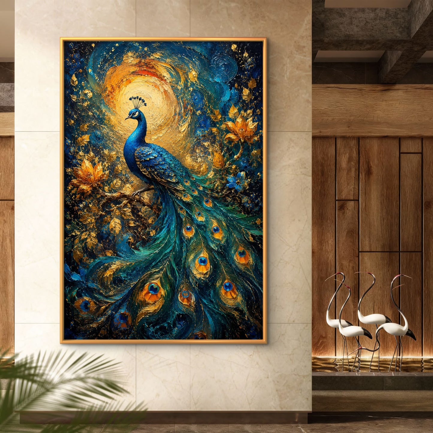 Peacock Premium Canvas Painting - Buy Online | Decor By Neon