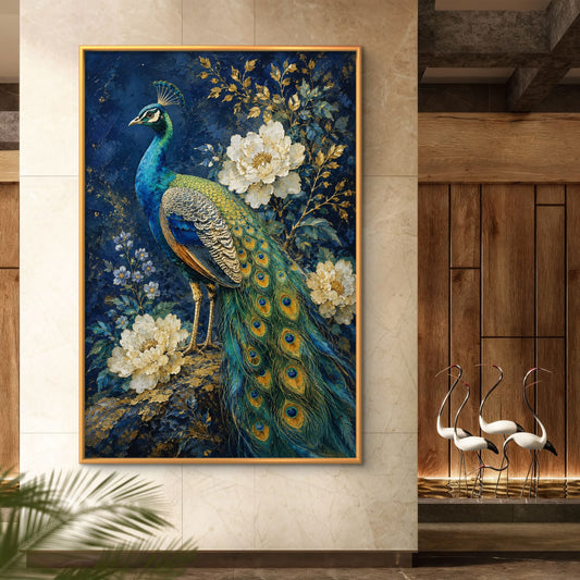 Peacock Premium Canvas Painting - Premium Wall Art | Decor By Neon