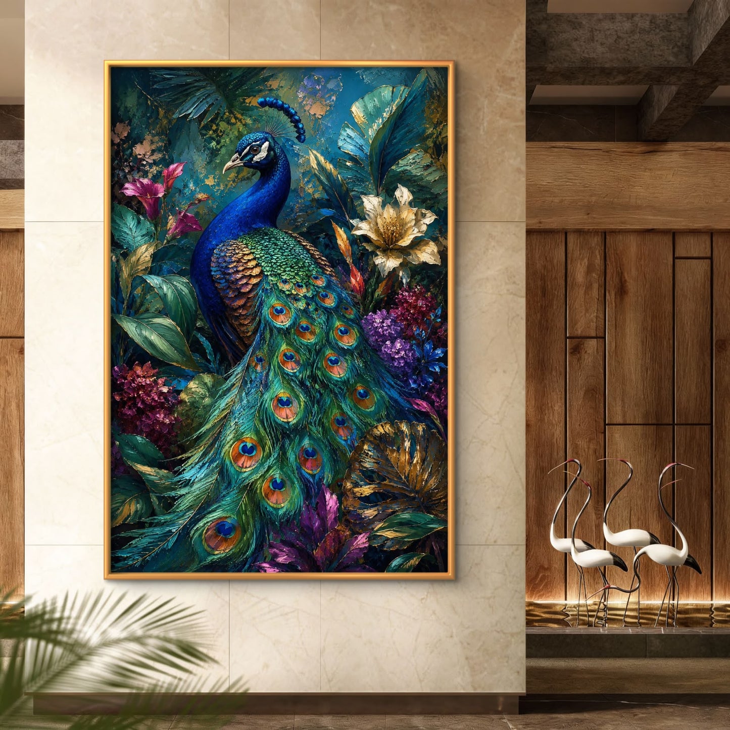 Peacock Premium Canvas Painting - Buy Online | Decor By Neon