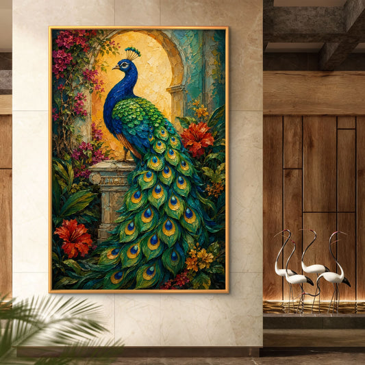 Peacock Premium Canvas Painting - Premium Wall Art | Decor By Neon