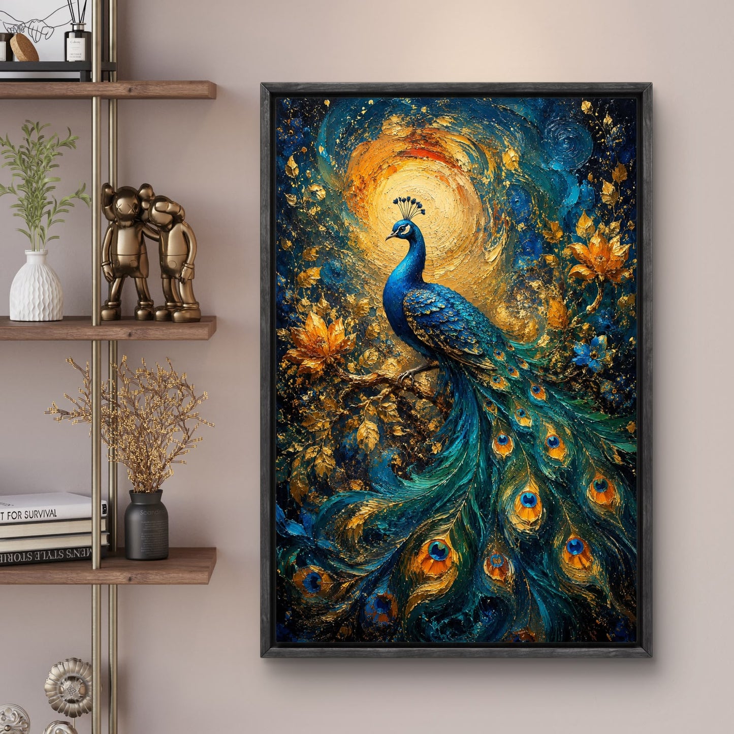 Peacock Premium Canvas Painting - Buy Online | Decor By Neon