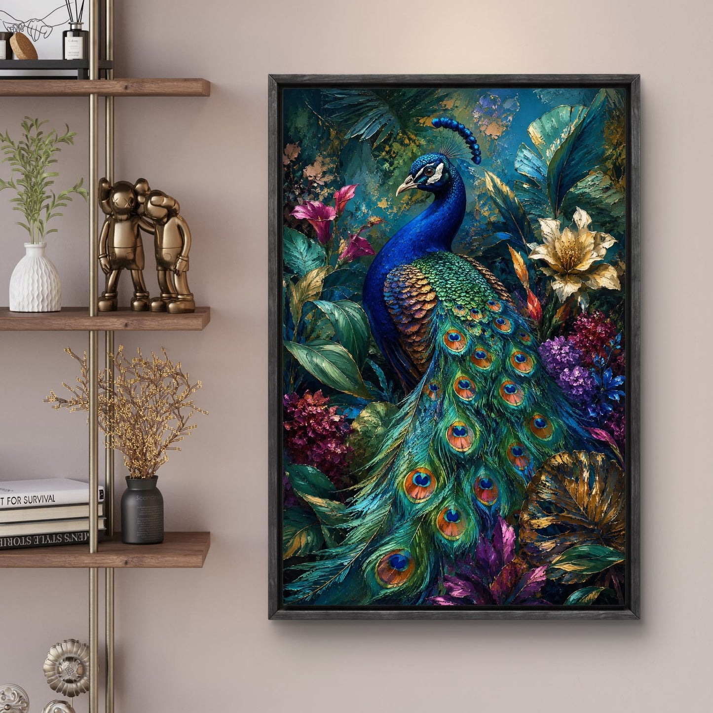 Peacock Premium Canvas Painting - Buy Online | Decor By Neon