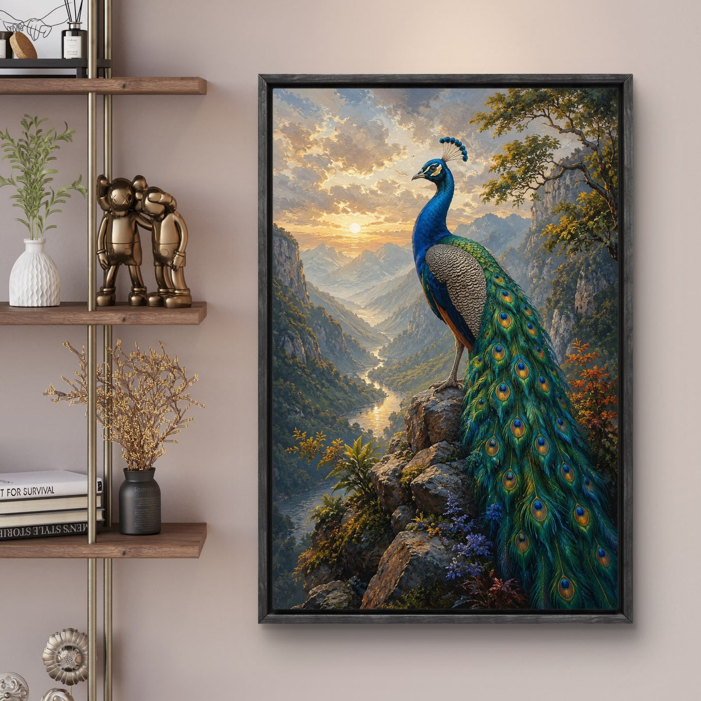 Peacock Premium Canvas Painting - Buy Online | Decor By Neon