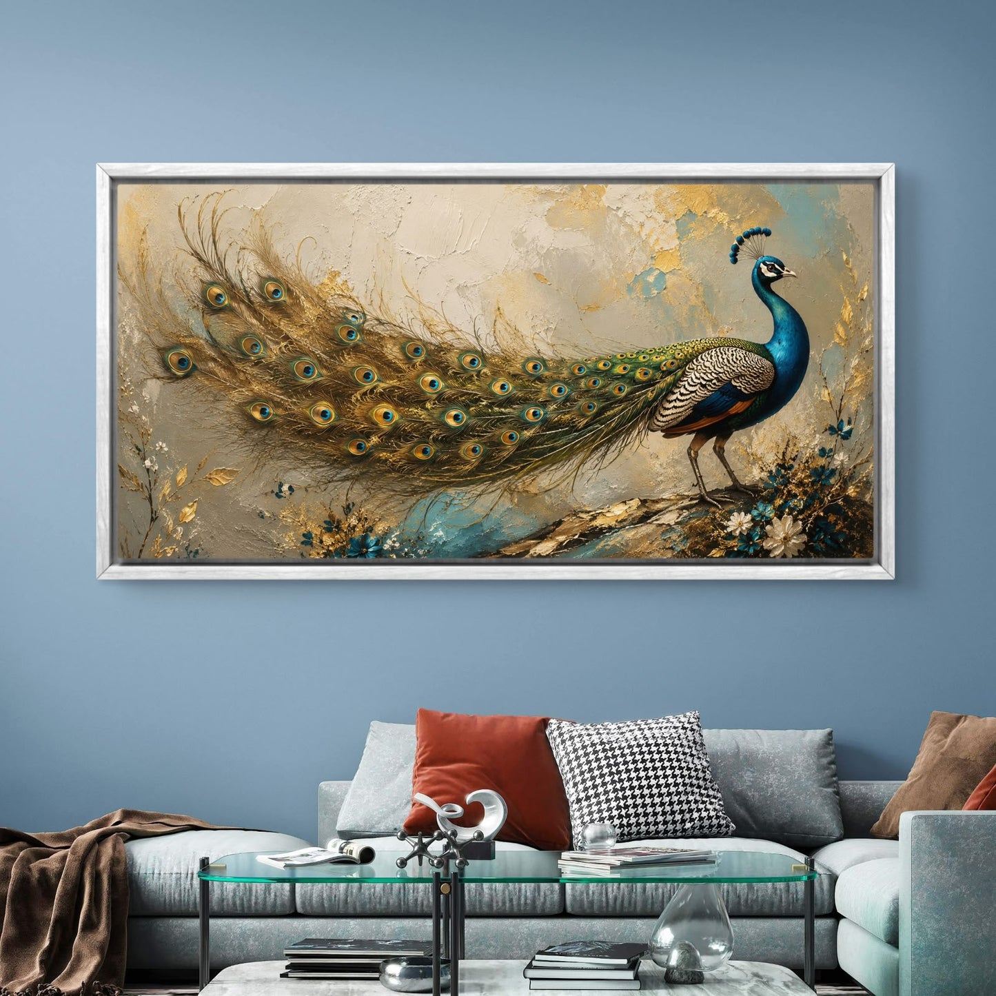 Peacock Premium Canvas Painting - Buy Online | Decor By Neon