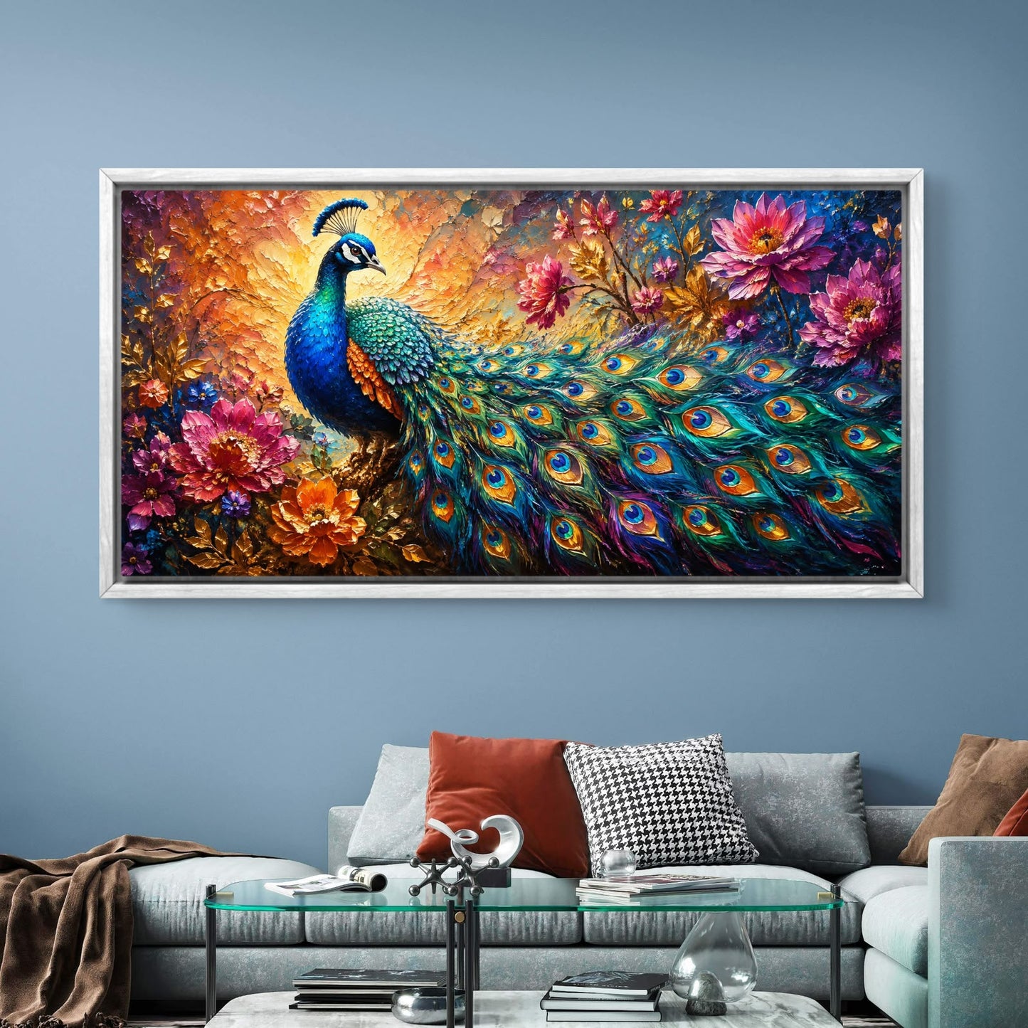 Peacock Premium Canvas Painting - Buy Online | Decor By Neon