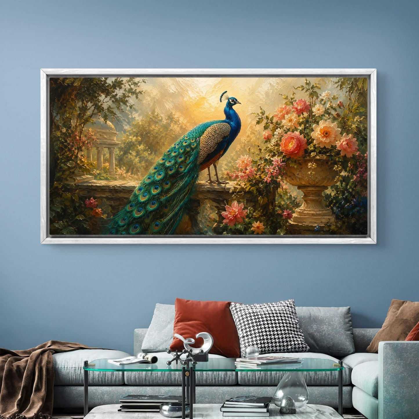 Peacock Premium Canvas Painting - Buy Online | Decor By Neon