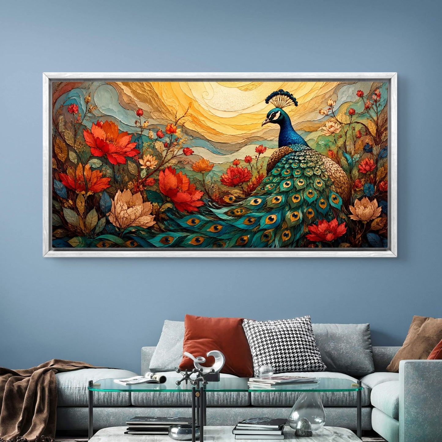Peacock Premium Canvas Painting - Buy Online | Decor By Neon