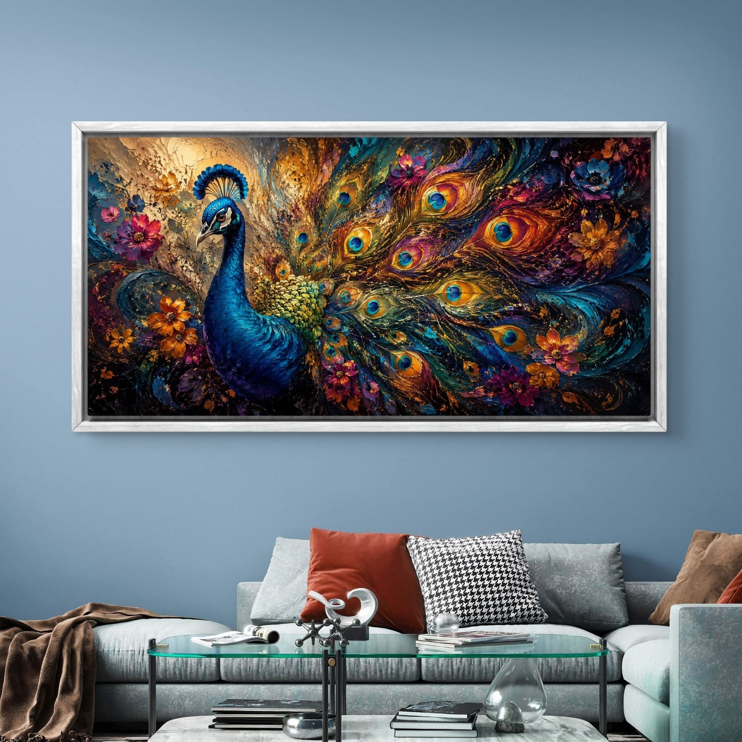 Peacock Premium Canvas Painting - Buy Online | Decor By Neon
