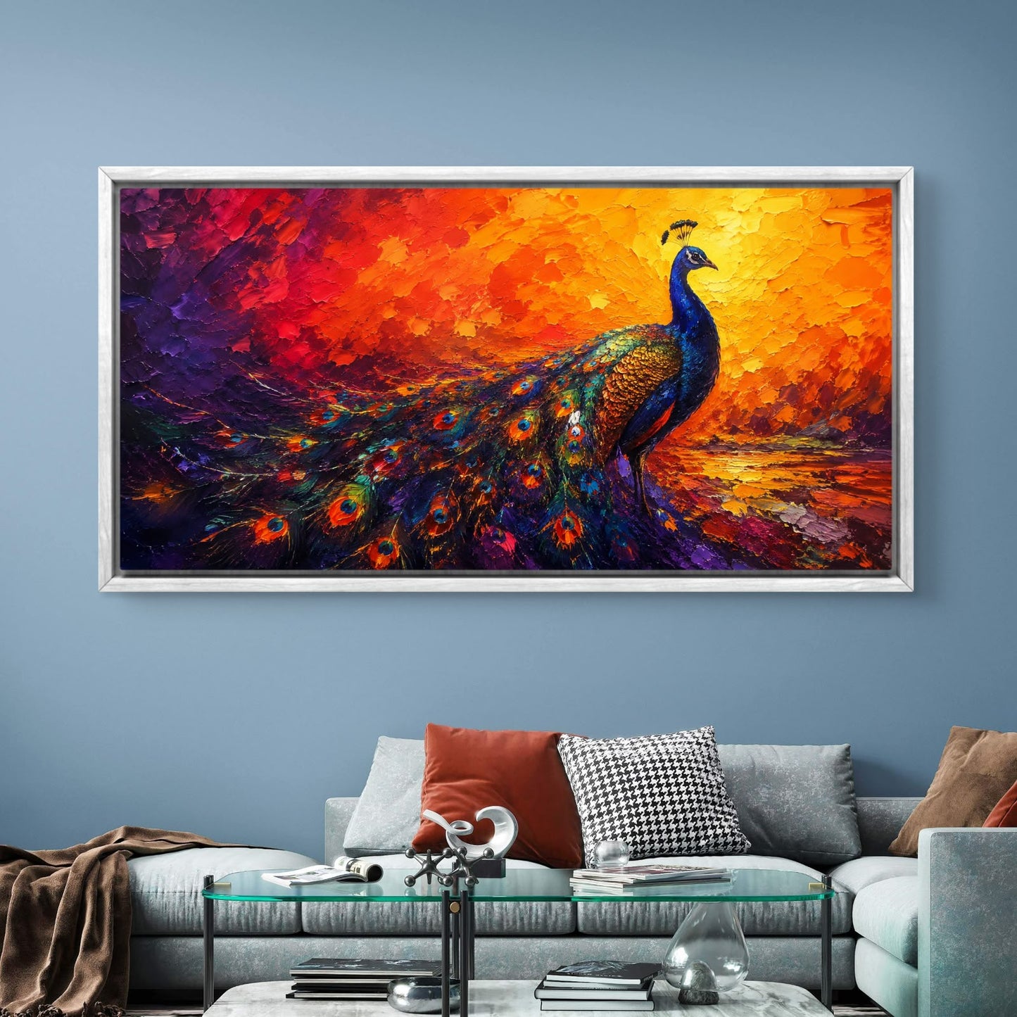 Peacock Premium Canvas Painting - Buy Online | Decor By Neon