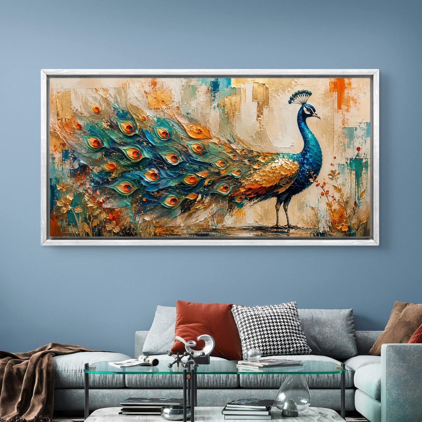 Peacock Premium Canvas Painting - Buy Online | Decor By Neon