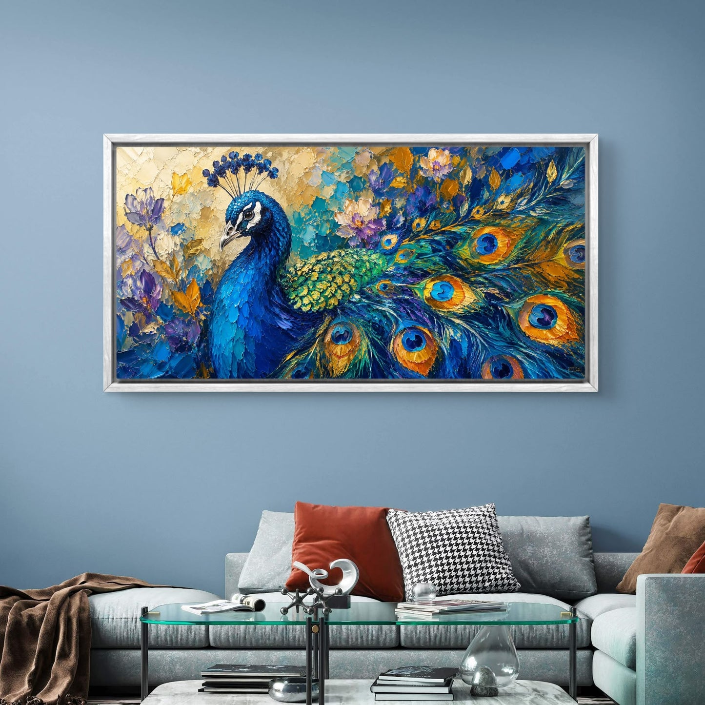 Peacock Premium Canvas Painting - Buy Online | Decor By Neon