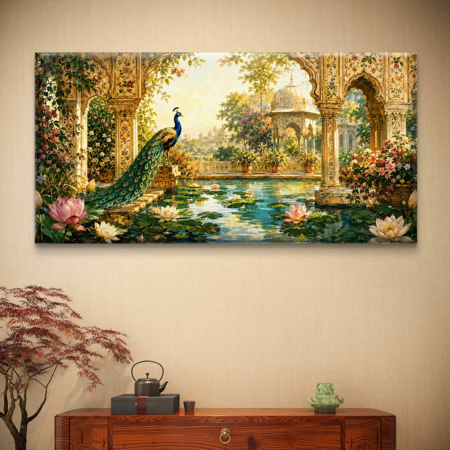 Peacock Premium Canvas Painting - Buy Online | Decor By Neon