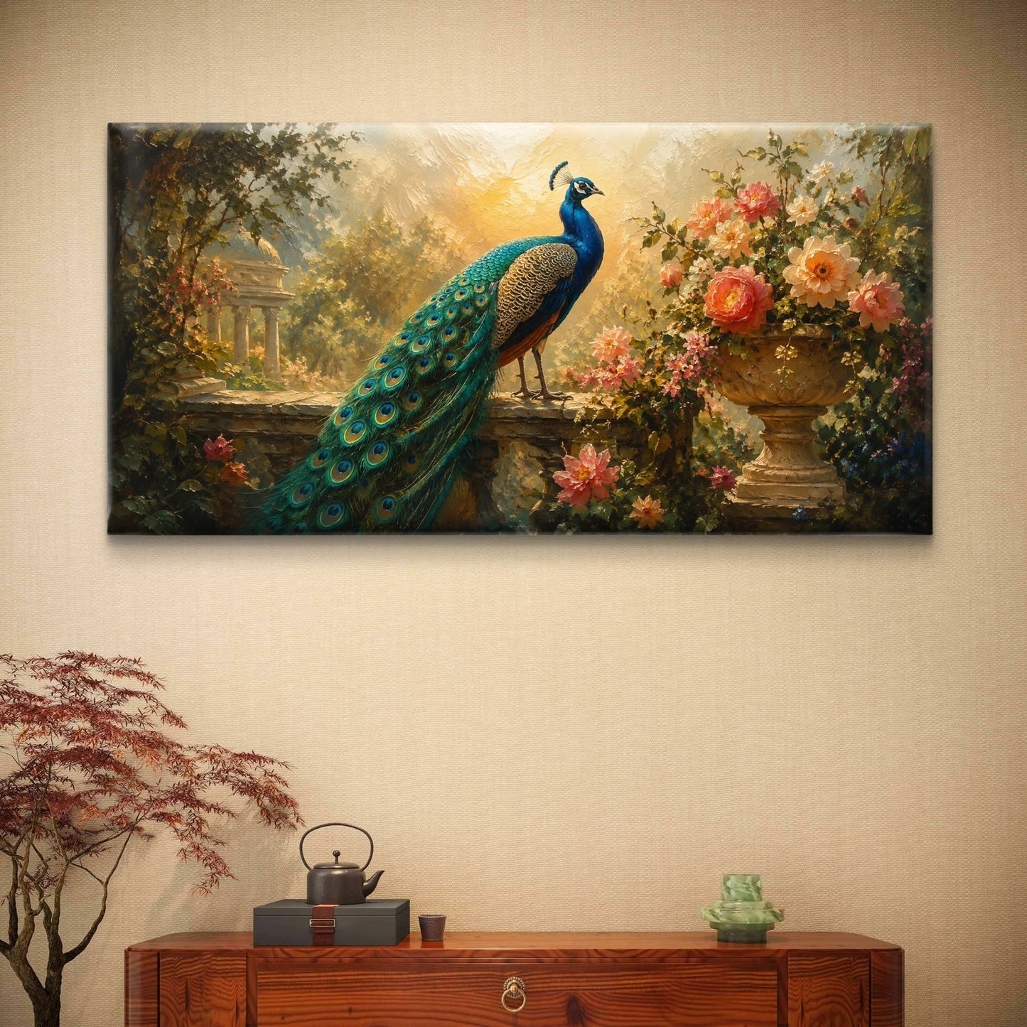 Peacock Premium Canvas Painting - Buy Online | Decor By Neon