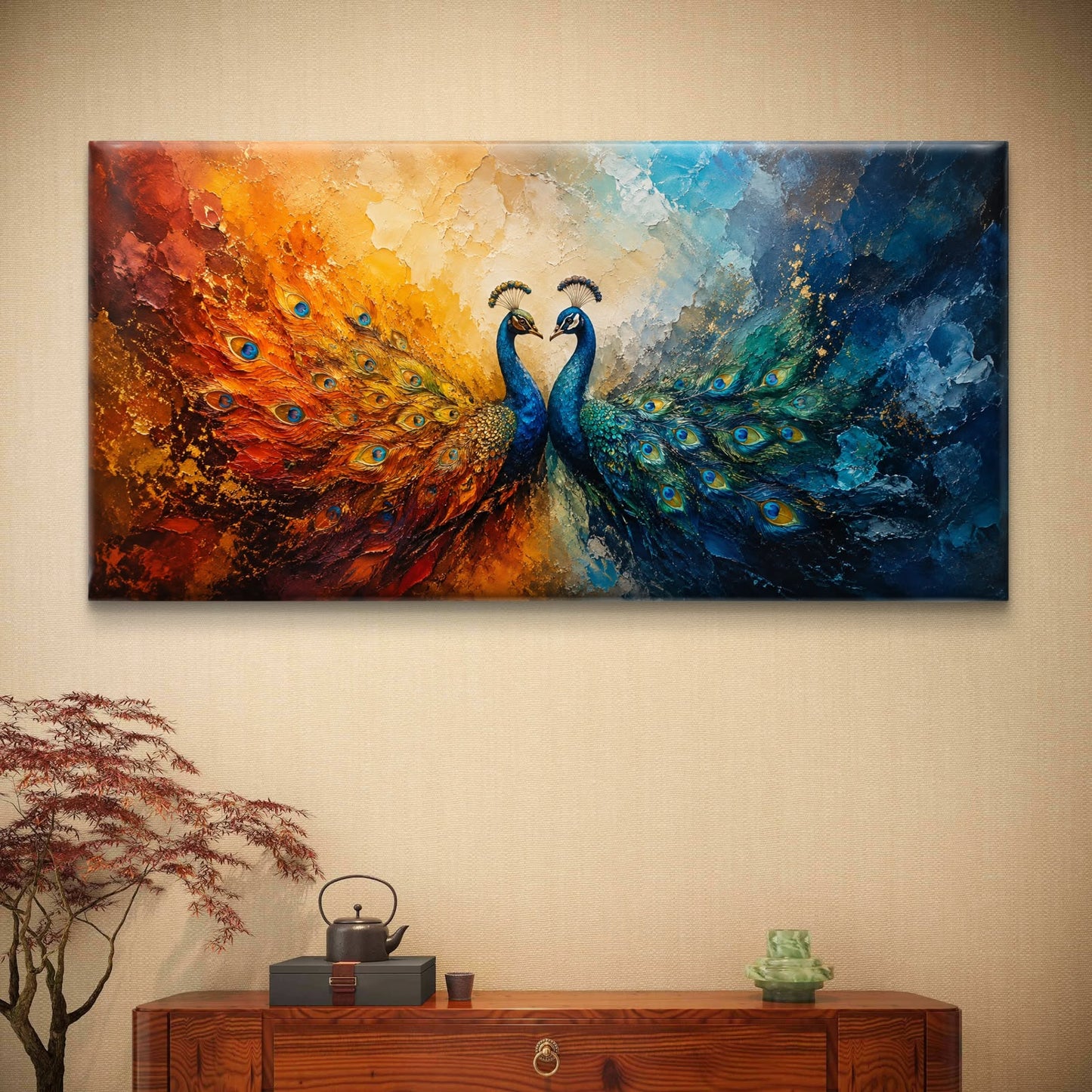 Peacock Premium Canvas Painting - Buy Online | Decor By Neon