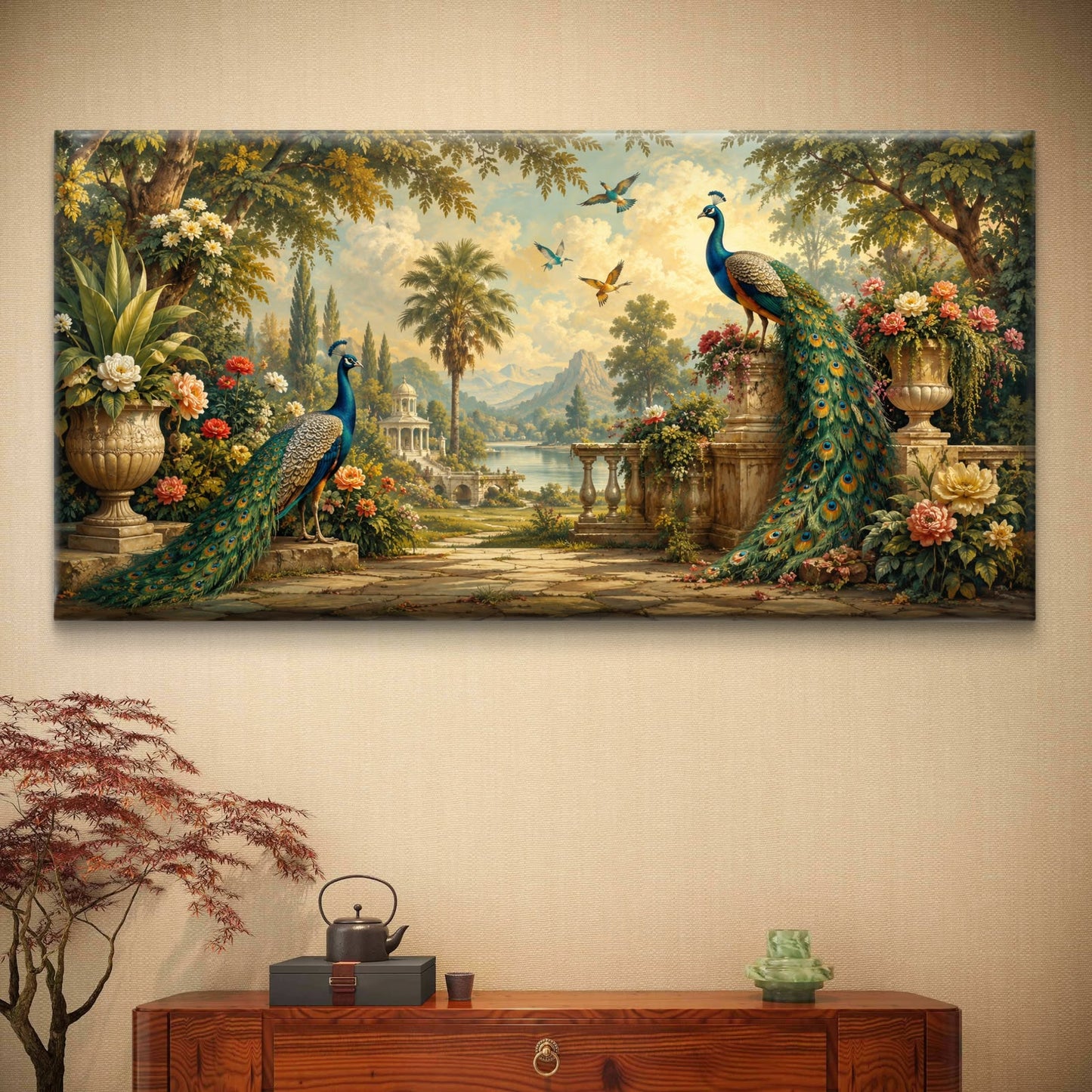 Peacock Premium Canvas Painting - Buy Online | Decor By Neon
