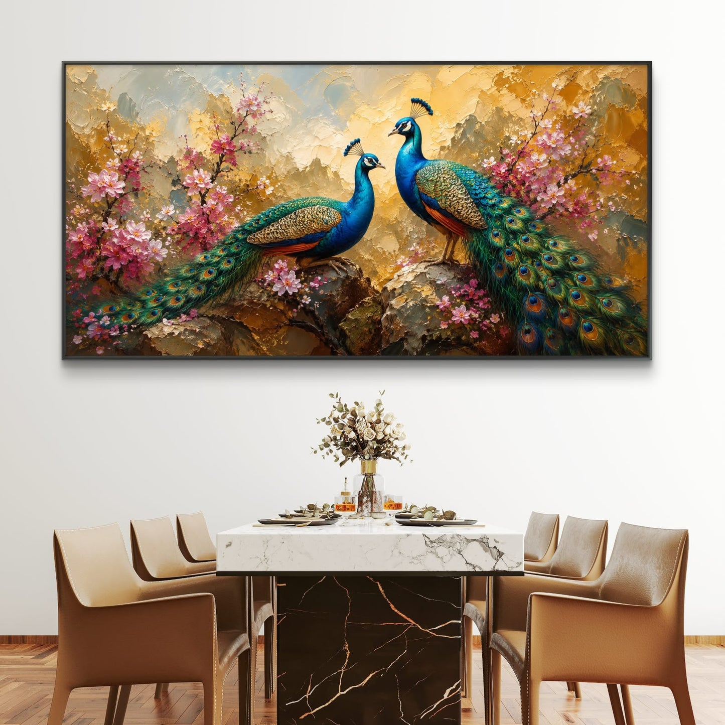 Peacock Premium Canvas Painting - Buy Online | Decor By Neon