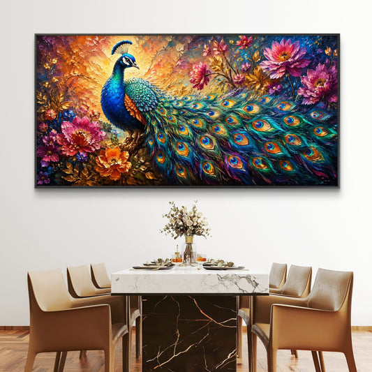 Peacock Premium Canvas Painting - Canvas Wall Art | Decor By Neon
