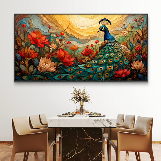 Peacock Premium Canvas Painting - Canvas Wall Art | Decor By Neon