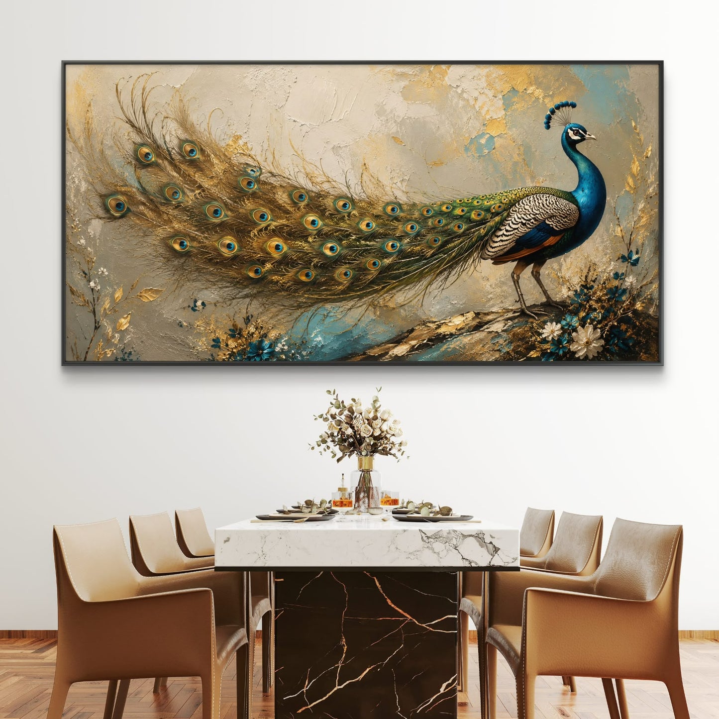 Peacock Premium Canvas Painting - Buy Online | Decor By Neon