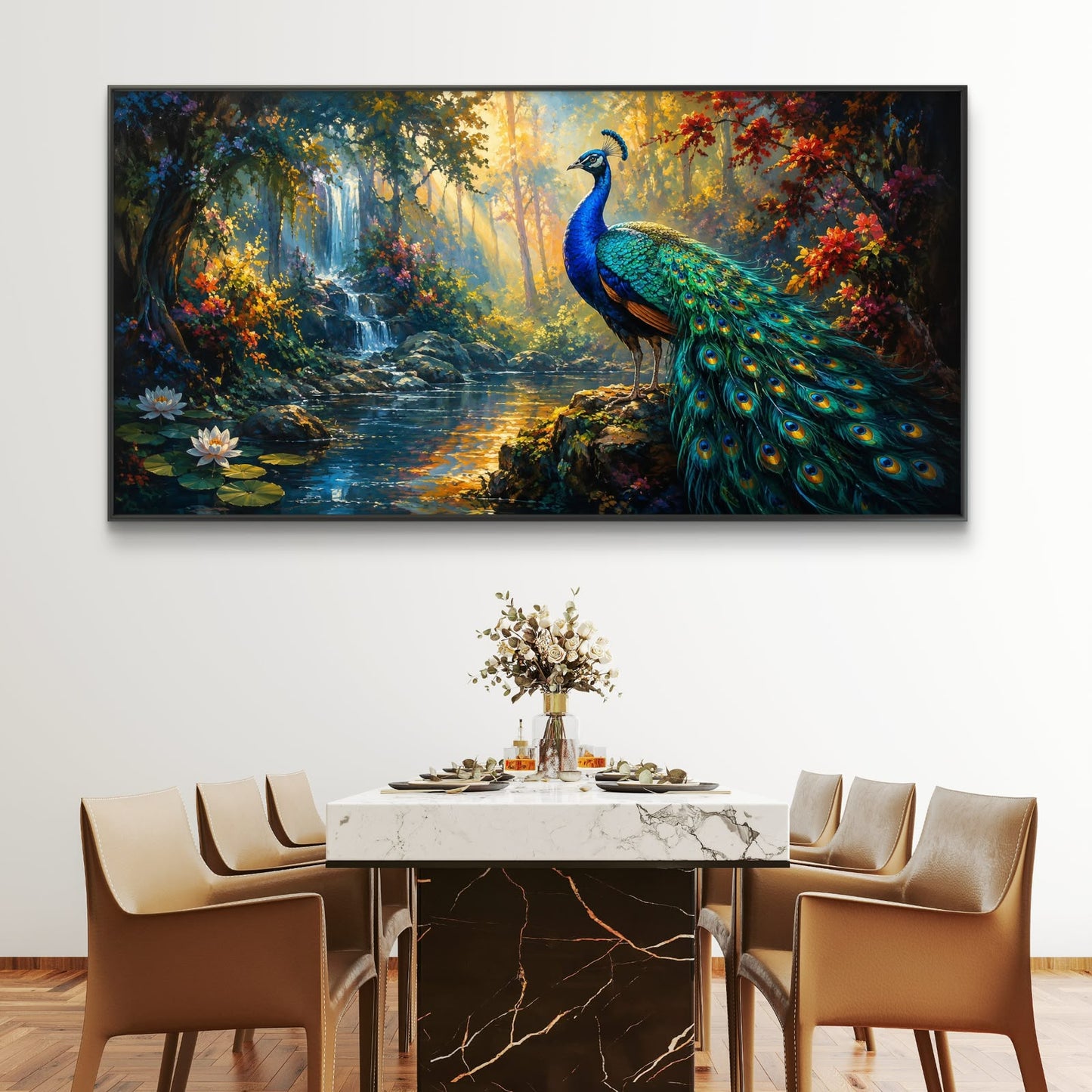 Peacock Premium Canvas Painting - Buy Online | Decor By Neon