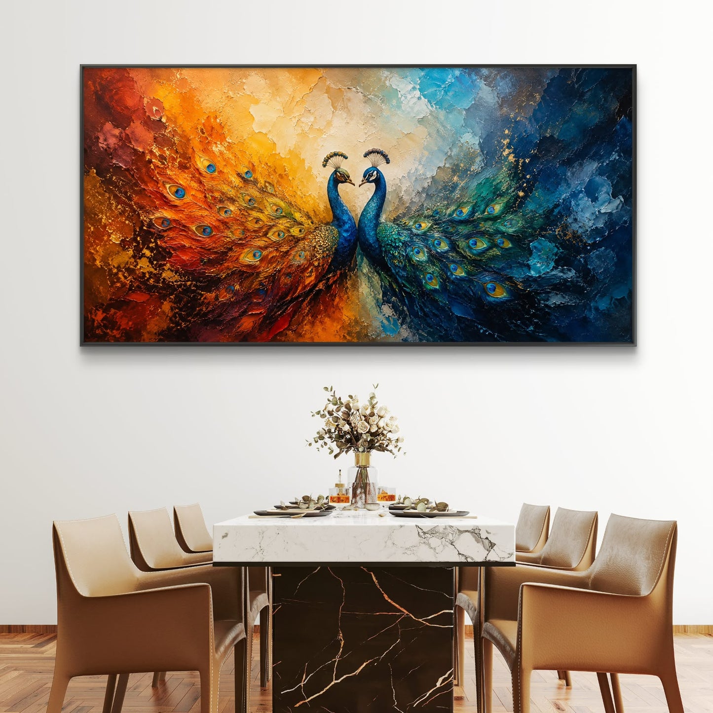 Peacock Premium Canvas Painting - Buy Online | Decor By Neon