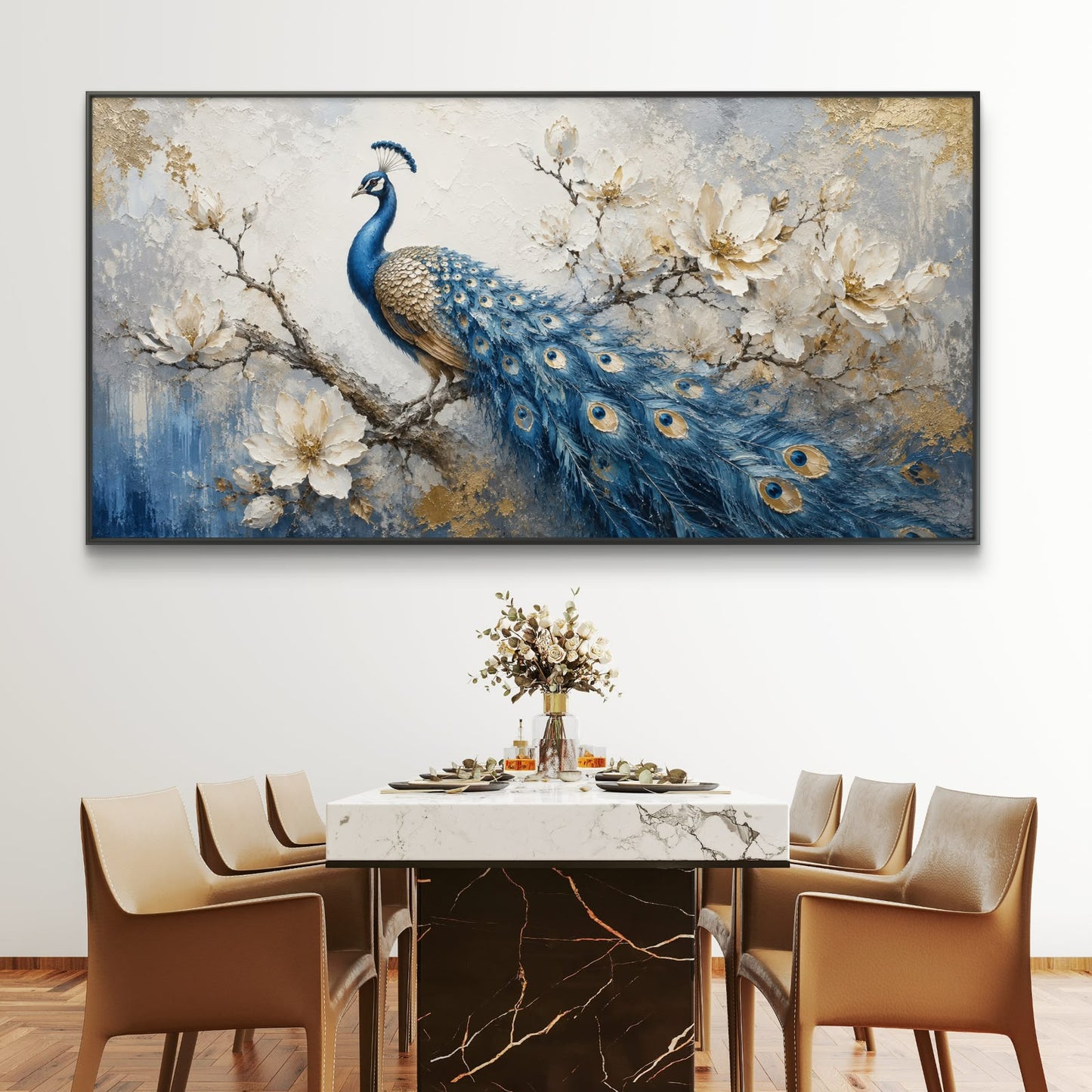 Peacock Premium Canvas Painting - Buy Online | Decor By Neon