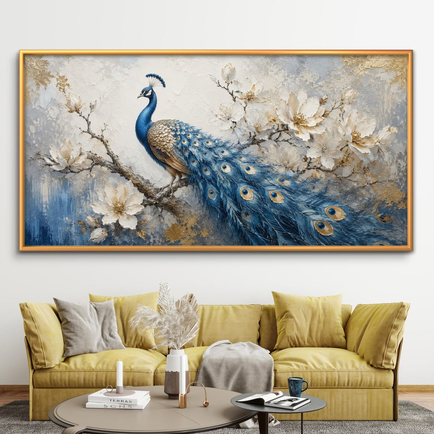 Peacock Premium Canvas Painting - Buy Online | Decor By Neon