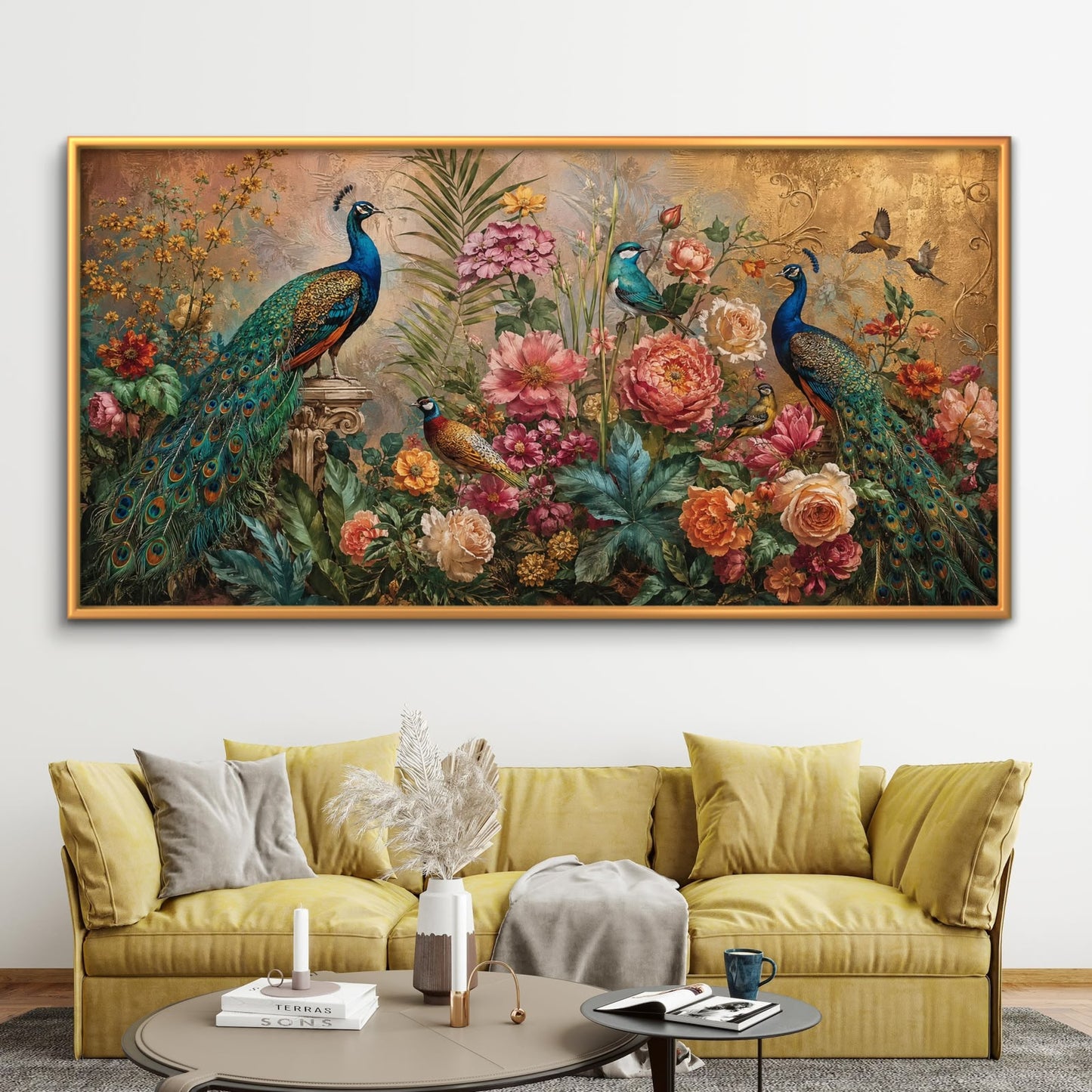 Peacock Premium Canvas Painting - Buy Online | Decor By Neon