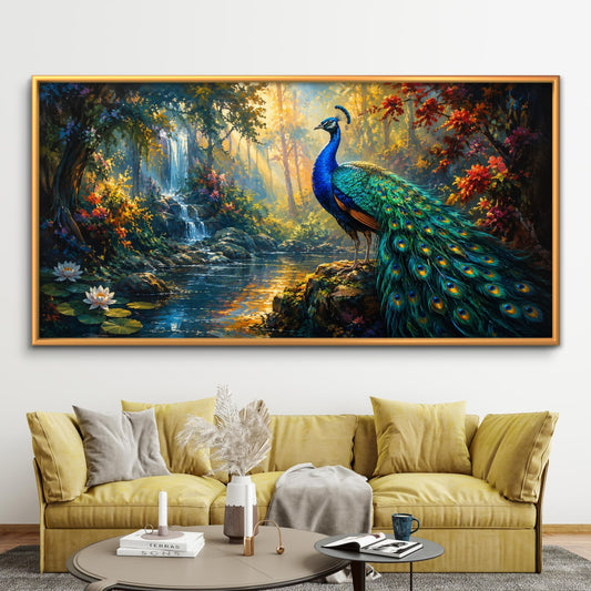 Peacock Premium Canvas Painting - Premium Wall Art | Decor By Neon