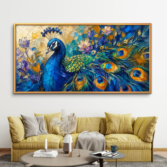 Peacock Premium Canvas Painting - Premium Wall Art | Decor By Neon