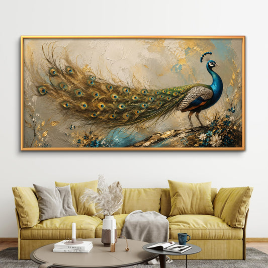 Peacock Premium Canvas Painting - Premium Wall Art | Decor By Neon