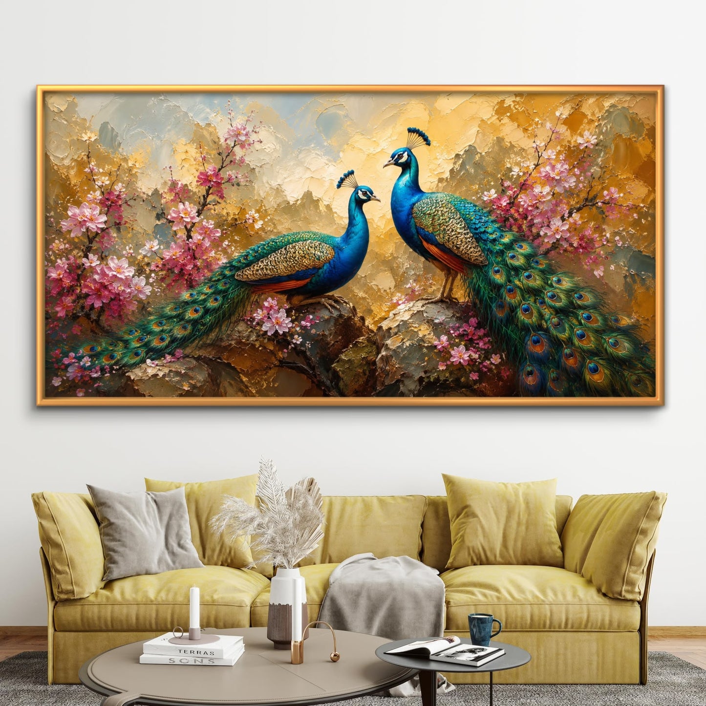 Peacock Premium Canvas Painting - Buy Online | Decor By Neon