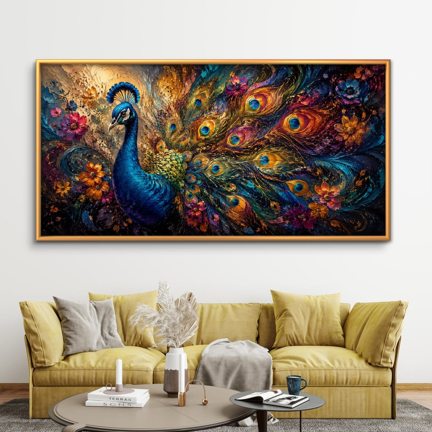 Peacock Premium Canvas Painting - Buy Online | Decor By Neon