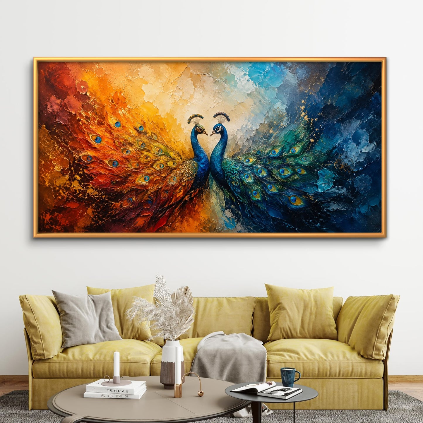 Peacock Premium Canvas Painting - Buy Online | Decor By Neon