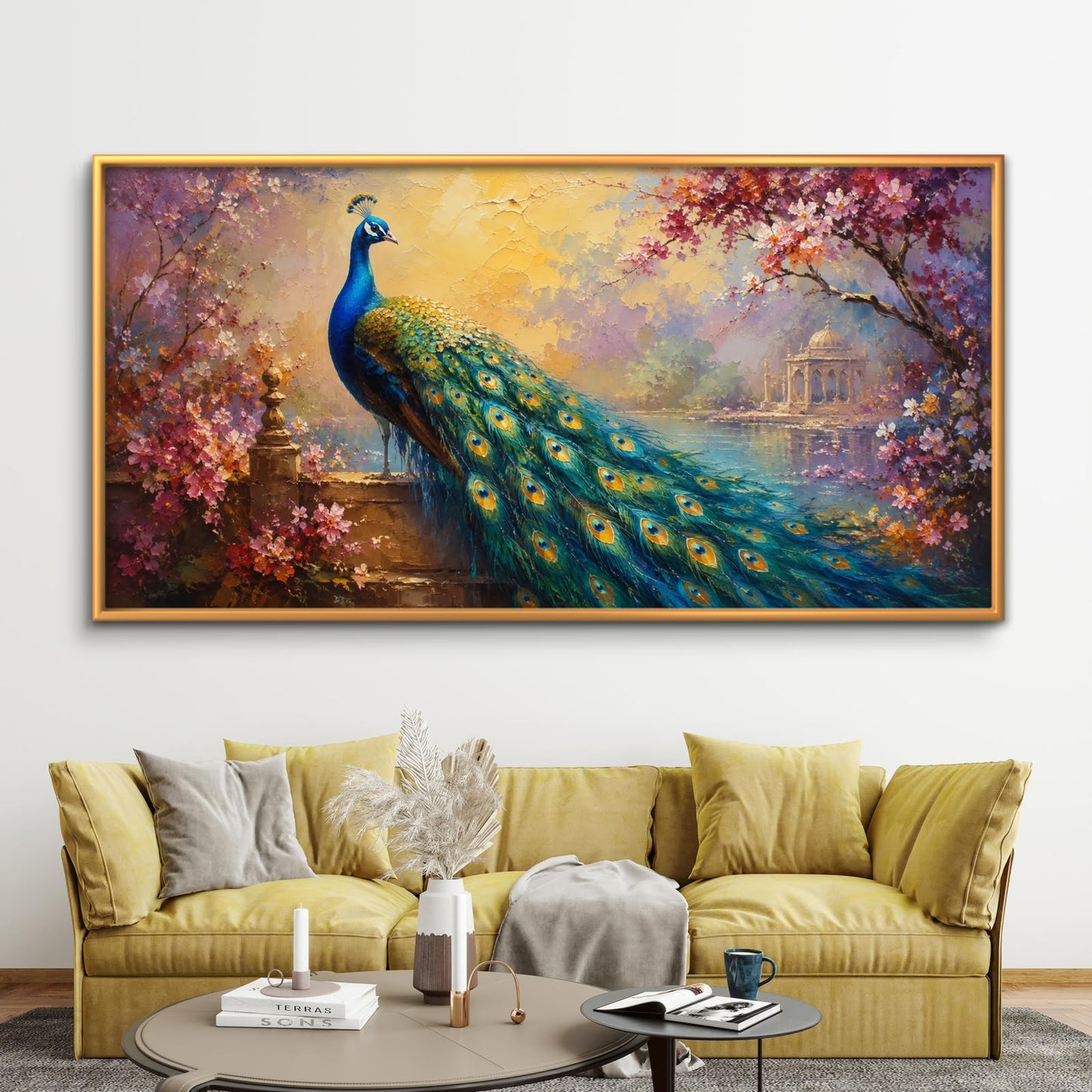 Peacock Premium Canvas Painting - Buy Online | Decor By Neon