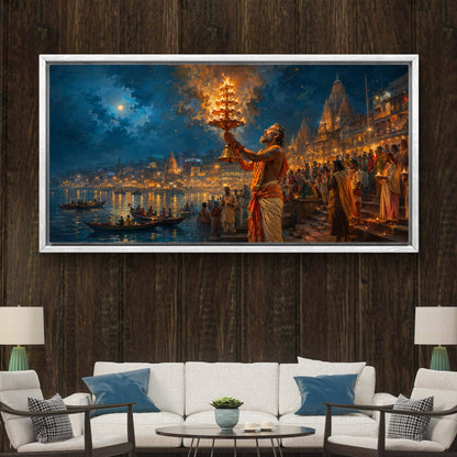 Banaras Ghat Premium Canvas Painting