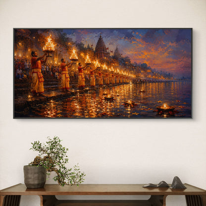 Banaras Ghat Premium Canvas Painting