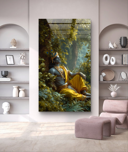 Lord Krishna Premium Acrylic Wall Art for Home & Temple Decor