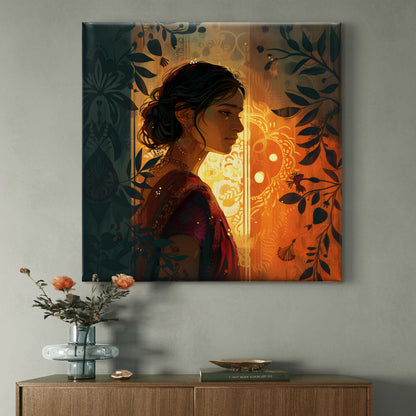 Dusk in Her Eyes Premium Canvas Wall Painting