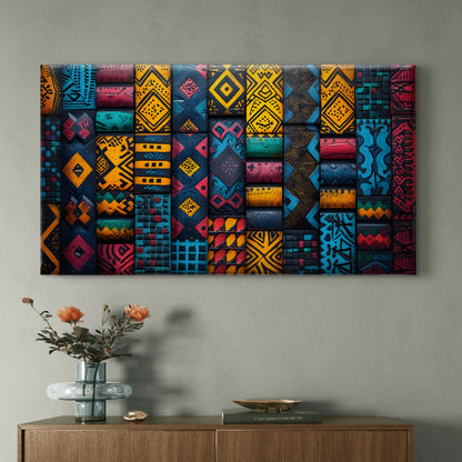 Folk Pattern Wall Premium Canvas Wall Painting