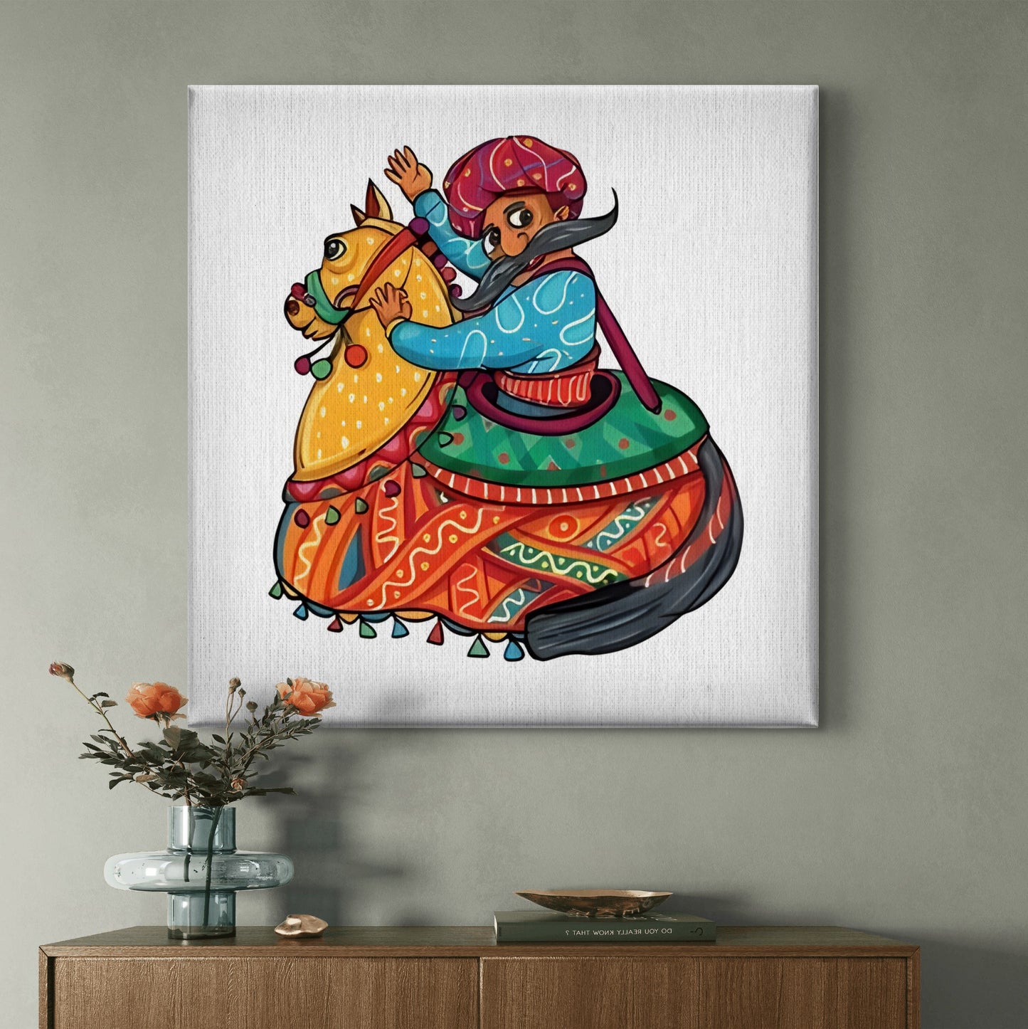 Kathputli Rider Premium Canvas Wall Painting - Buy Online | Decor By Neon