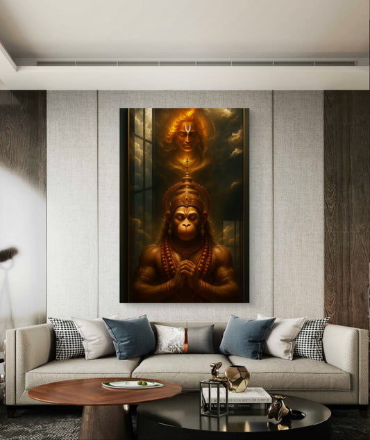 Lord Hanuman Premium Acrylic Wall Art for Home & Temple Decor