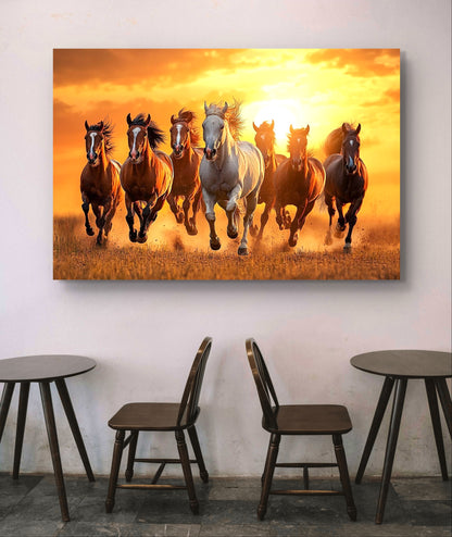 Seven Running Horses Premium Acrylic Wall Art for Home & Office Decor
