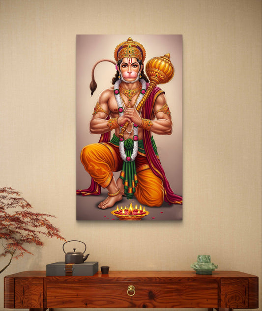 Lord Hanuman Premium Acrylic Wall Art for Home & Temple Decor