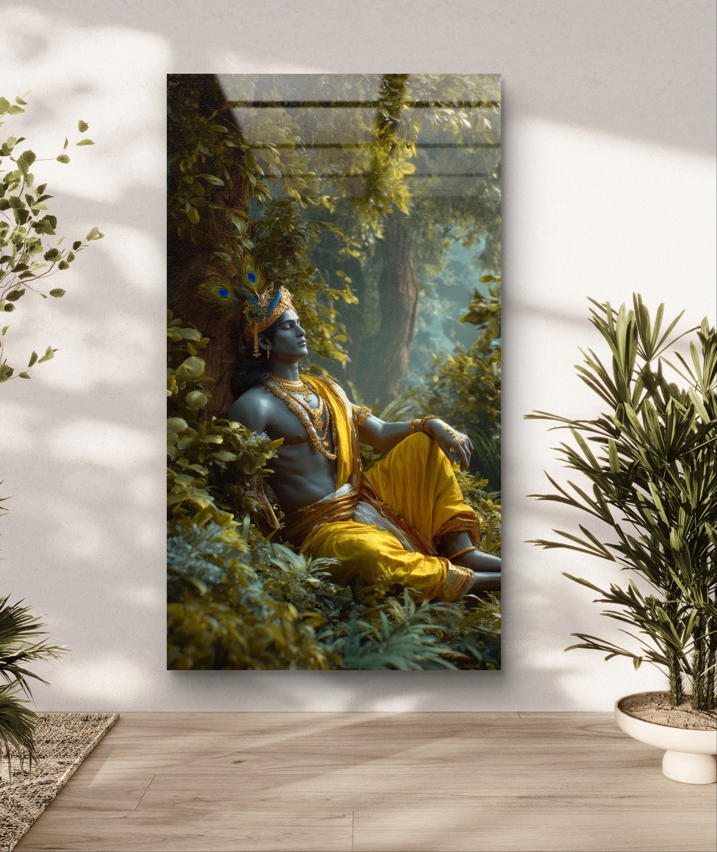 Lord Krishna Premium Acrylic Wall Art for Home & Temple Decor