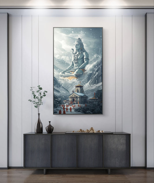 Shiv Kedarnath Premium Acrylic Wall Art for Home & Temple Decor