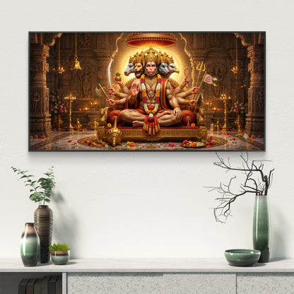 Panchmukhi Hanuman Ji Premium Canvas Painting