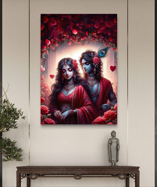 Radha Krishna Premium Acrylic Wall Art for Home & Temple Decor